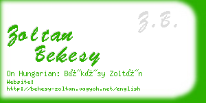 zoltan bekesy business card